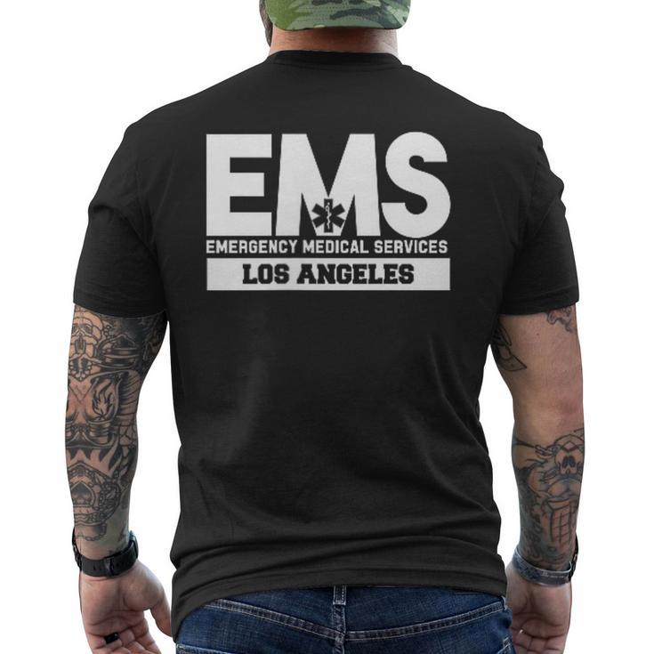 ロサンゼルス カリフォルニア Ems 救急救命士 Emt ユニフォーム メンズTシャツ バックプリント