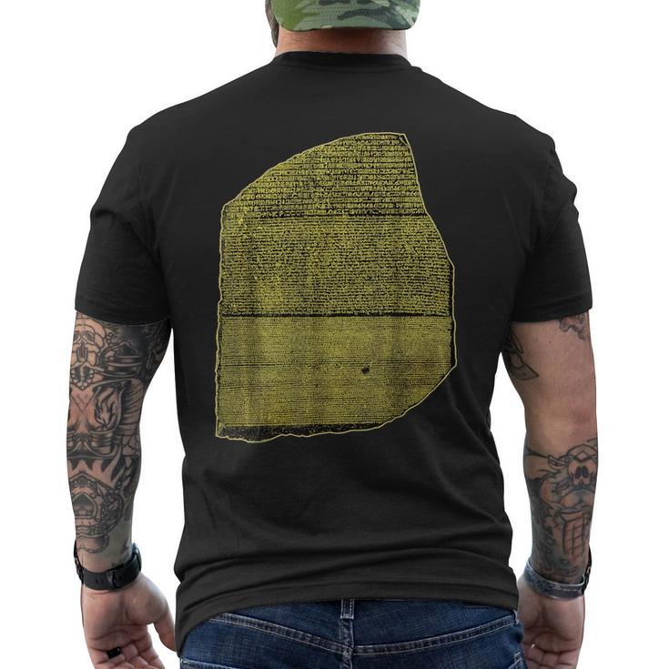 ロゼッタストーン エジプト象形文字 考古学 エジプト学 メンズTシャツ バックプリント