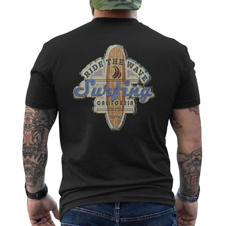 ロングボードサーフボードサーフィンサーファーレトロヴィンテージカリフォルニアusa 長袖tシャツ メンズTシャツ バックプリント