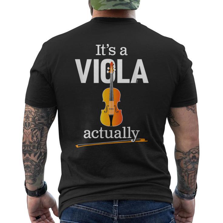 ヴィオラ奏者のためのヴィオラジョークまたはヴィオラミーム面白いヴィオラ 「 It's Aiola Actually」 メンズTシャツ バックプリント