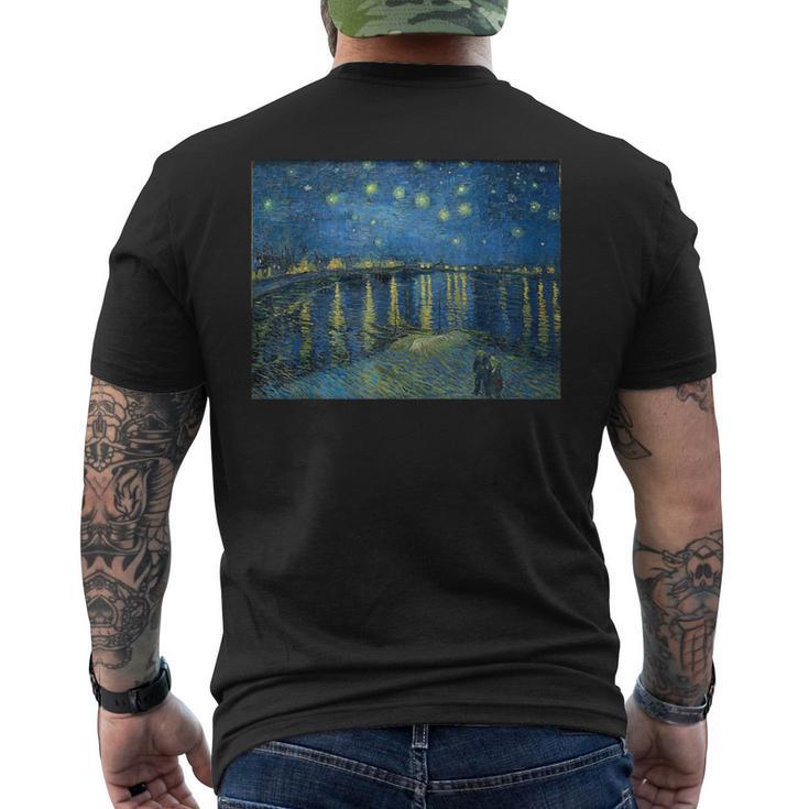 ヴィンセントファンゴッホローヌの星空 メンズTシャツ バックプリント
