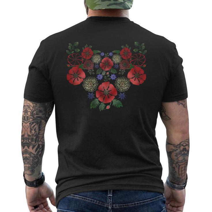 ヴィンテージ ウクライナ ヴィシバンカ スタイル シャツ キュート フローラル ウクライナ メンズTシャツ バックプリント