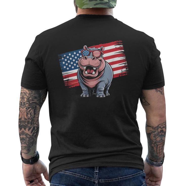 ヴィンテージ カバ アメリカ国旗 サングラス メンズTシャツ バックプリント