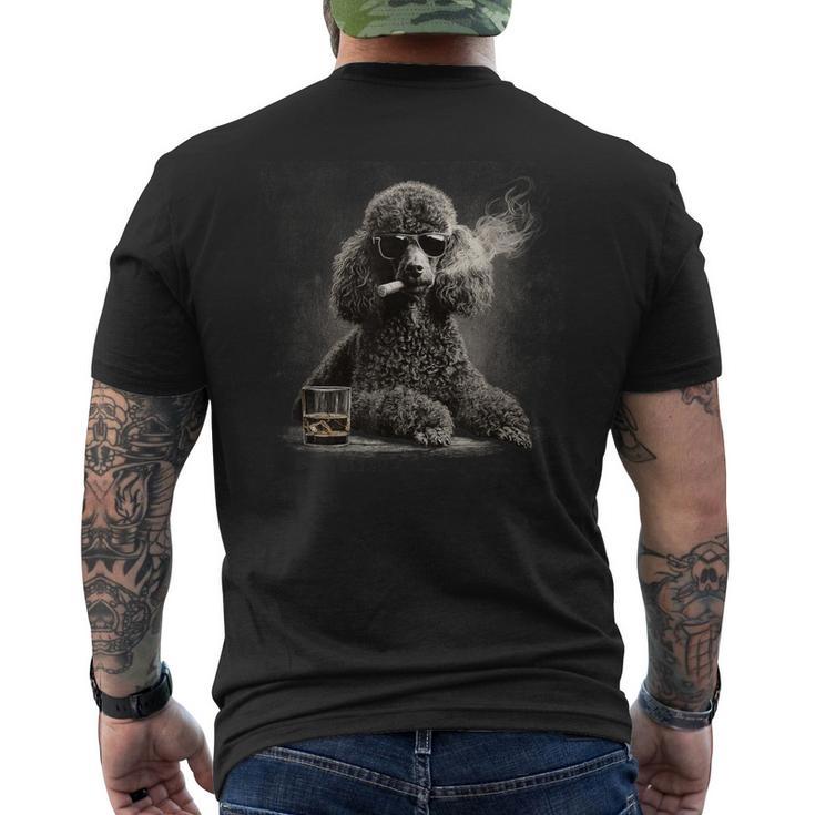 ヴィンテージ スモーキングプードル ファニー 犬 父の日 メンズTシャツ バックプリント