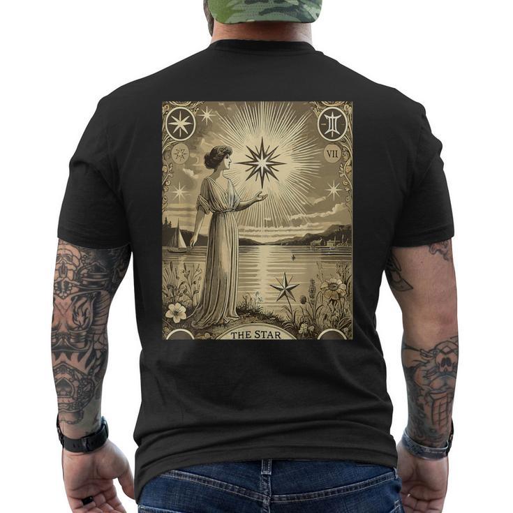 ヴィンテージ タロット カード 17 星 Xvii 読者 読書 メンズTシャツ バックプリント