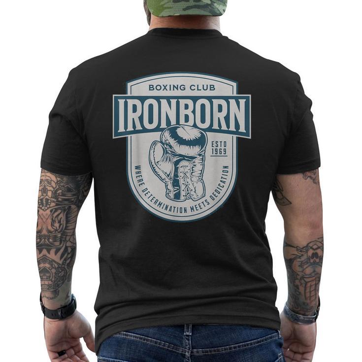 ヴィンテージ ボクシング 好き 鉄製 生まれ クイックハンド レトロ オールドスクール メンズTシャツ バックプリント