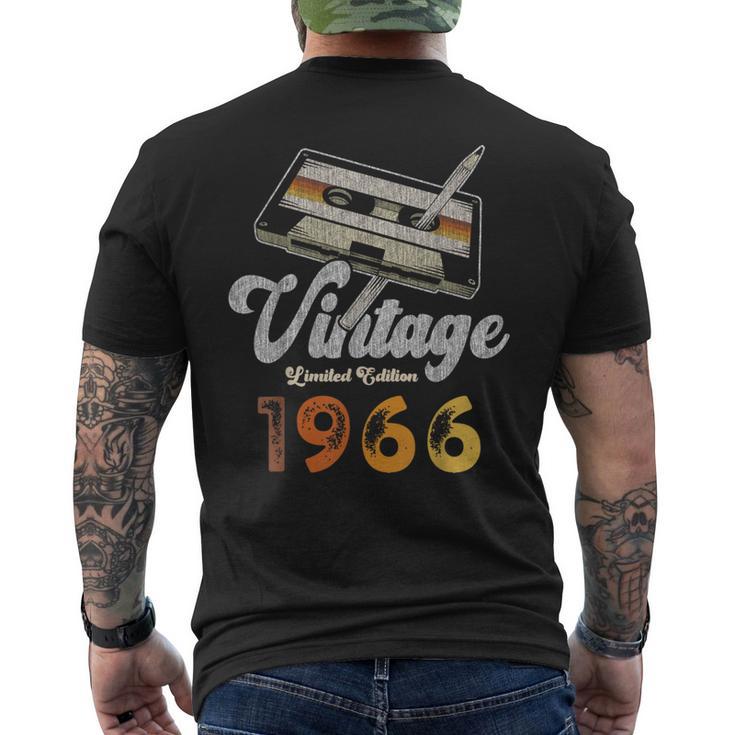 ヴィンテージ1966 カセット・ペンシル 60歳の誕生日 メンズTシャツ バックプリント