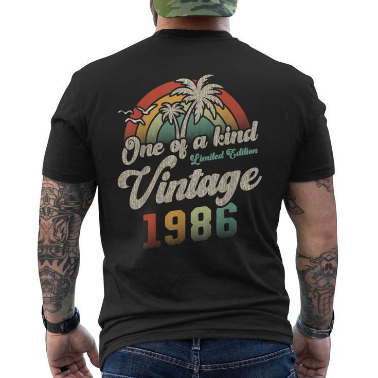 ヴィンテージ1986バースデー40年パームツリー メンズTシャツ バックプリント
