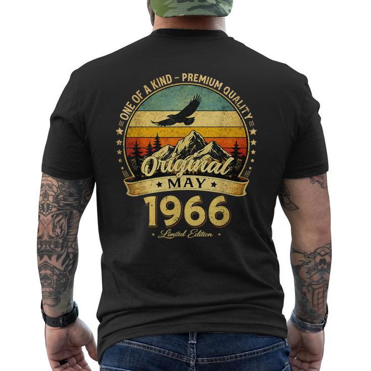 ヴィンテージカー 1966 年5月 60 歳の誕生日 1966 年のクラシックカー メンズTシャツ バックプリント