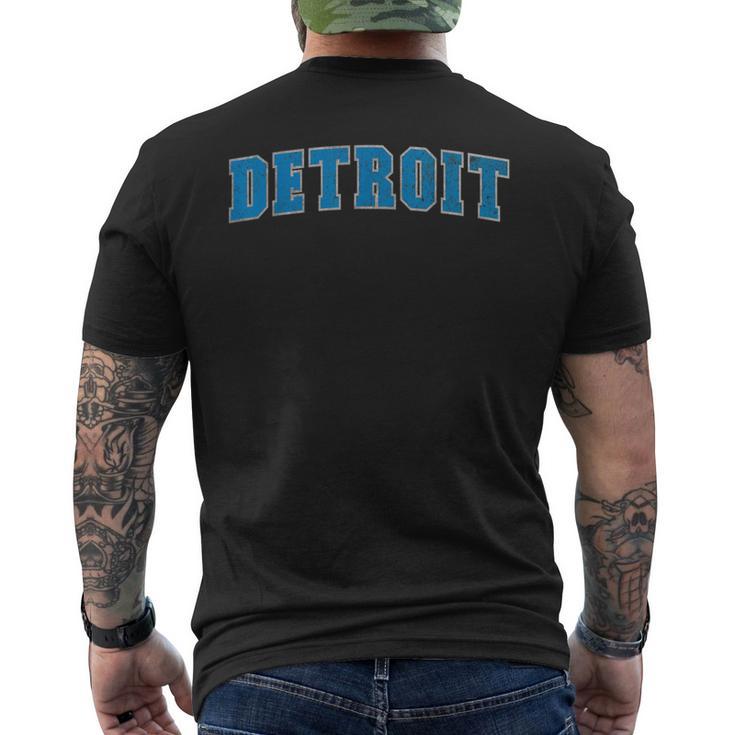 ヴィンテージデトロイトメンズデトロイトレディースレトロブルーtシャツ デトロイト メンズTシャツ バックプリント