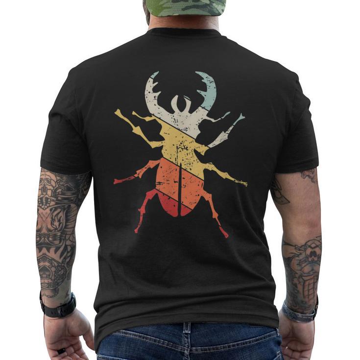 ヴィンテージレトロ カブトムシと昆虫昆虫学者ギフト カブトムシ メンズTシャツ バックプリント