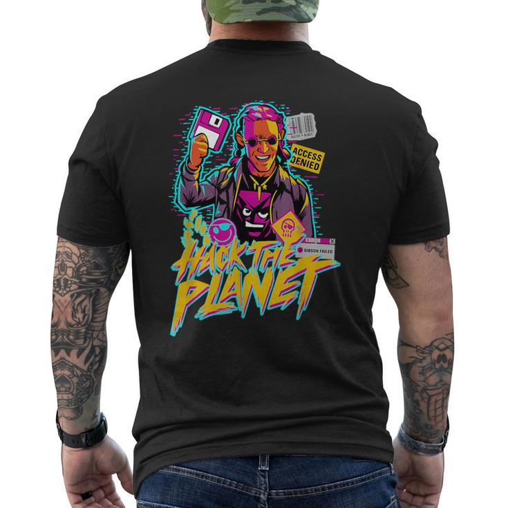 ヴェイパーウェーブ・ハック・ザ・プラネット メンズTシャツ バックプリント