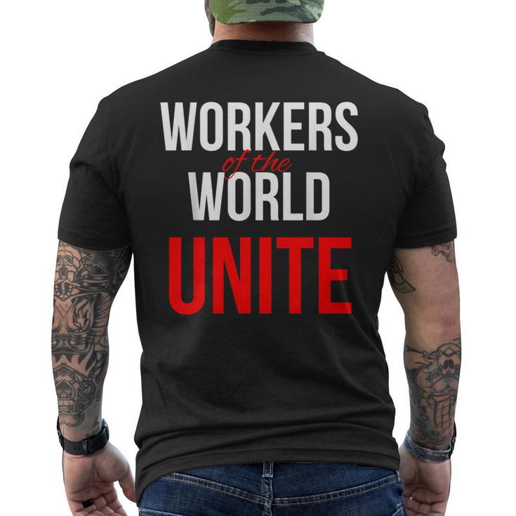 万国の労働者団結せよ メンズTシャツ バックプリント