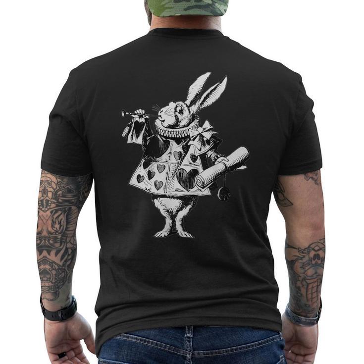 不思議の国のアリス 白うさぎ メンズTシャツ バックプリント