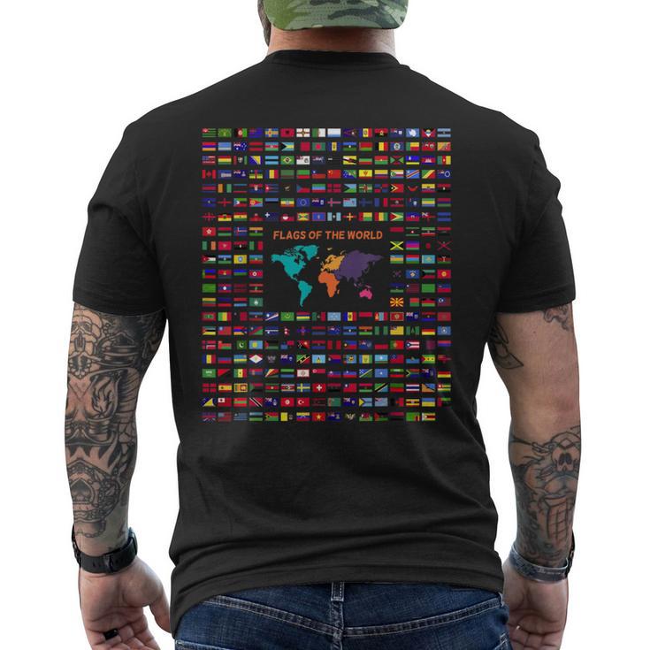 世界の国の国旗 インターナショナル メンズTシャツ バックプリント