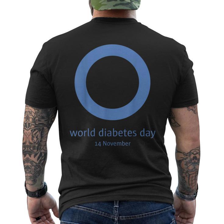 世界糖尿病デー 糖尿病の啓発 メンズTシャツ バックプリント