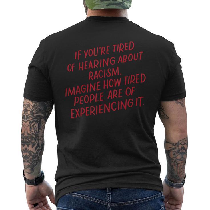 人種差別に反対する言葉を聞き飽きたら メンズTシャツ バックプリント