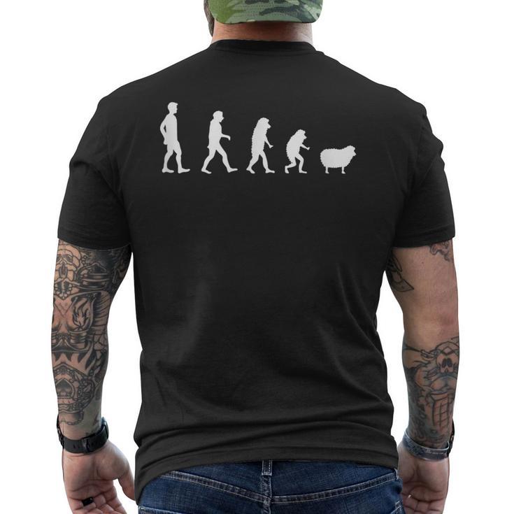 人間対羊進化陰謀論 メンズTシャツ バックプリント
