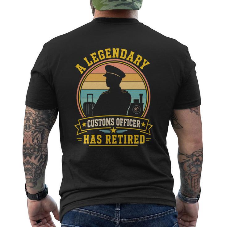 伝説の税関職員が退職したヴィンテージ引退 長袖tシャツ メンズTシャツ バックプリント