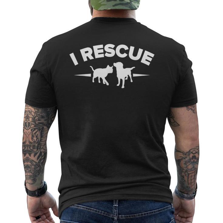 動物レスキュースクワッド メンズTシャツ バックプリント