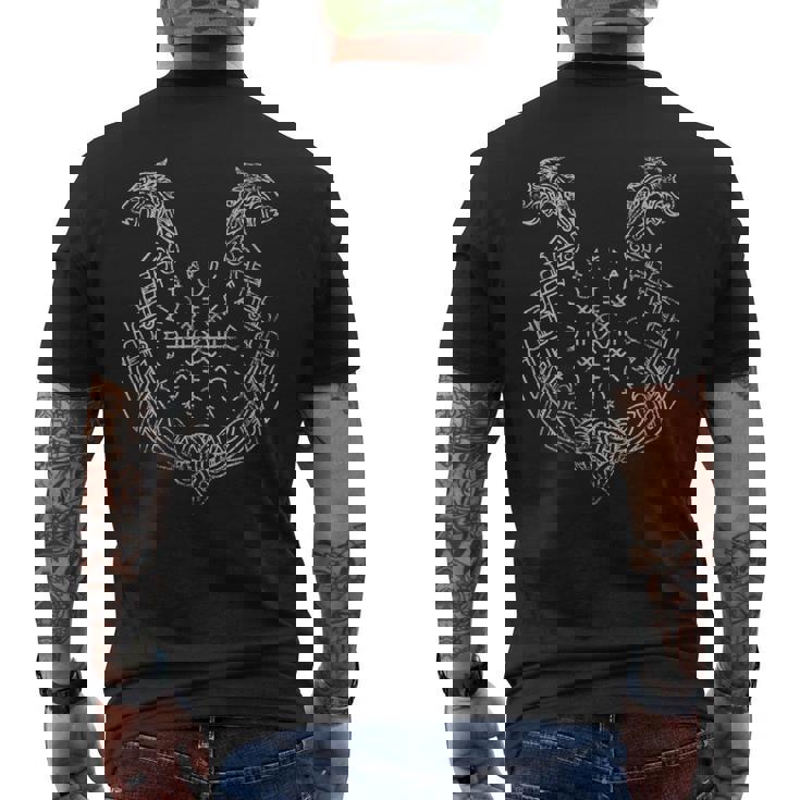 北欧バイキングコンパス アイスランド メンズTシャツ バックプリント