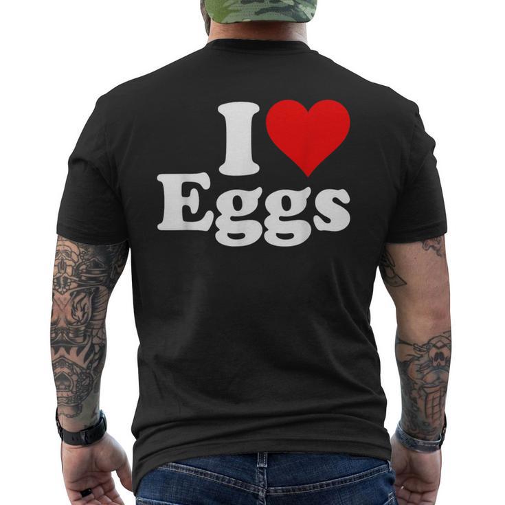 卵が大好き I ハートの卵 メンズTシャツ バックプリント