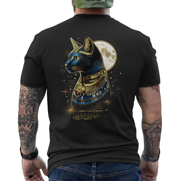 古代エジプト エジプト神 猫 エジプト学 ツタンカーメンバステット メンズTシャツ バックプリント