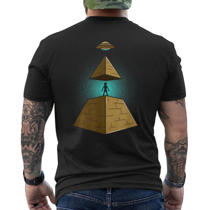古代宇宙飛行士エジプトピラミッド宇宙人陰謀理論 メンズTシャツ バックプリント