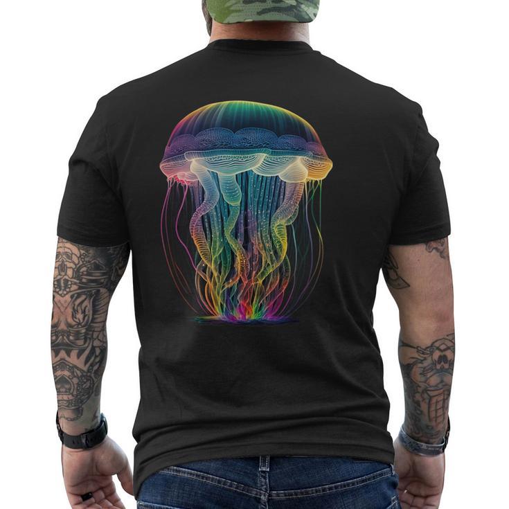 夜光クラゲ メンズTシャツ バックプリント