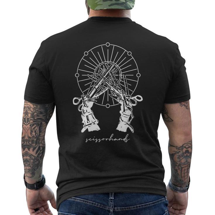 天体シザーハンズ 天文学者 スターゲイザー 占星術師 メンズTシャツ バックプリント