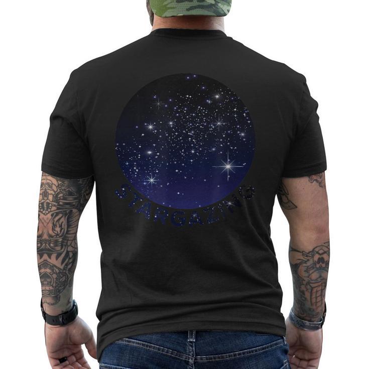 天体観測星天文学 メンズTシャツ バックプリント