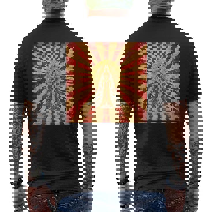 天照 女神 昇る太陽 日本神話 メンズTシャツ バックプリント