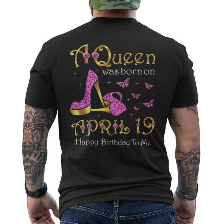 女王は4月19日、4月19日に誕生した誕生日パーティー。 メンズTシャツ バックプリント