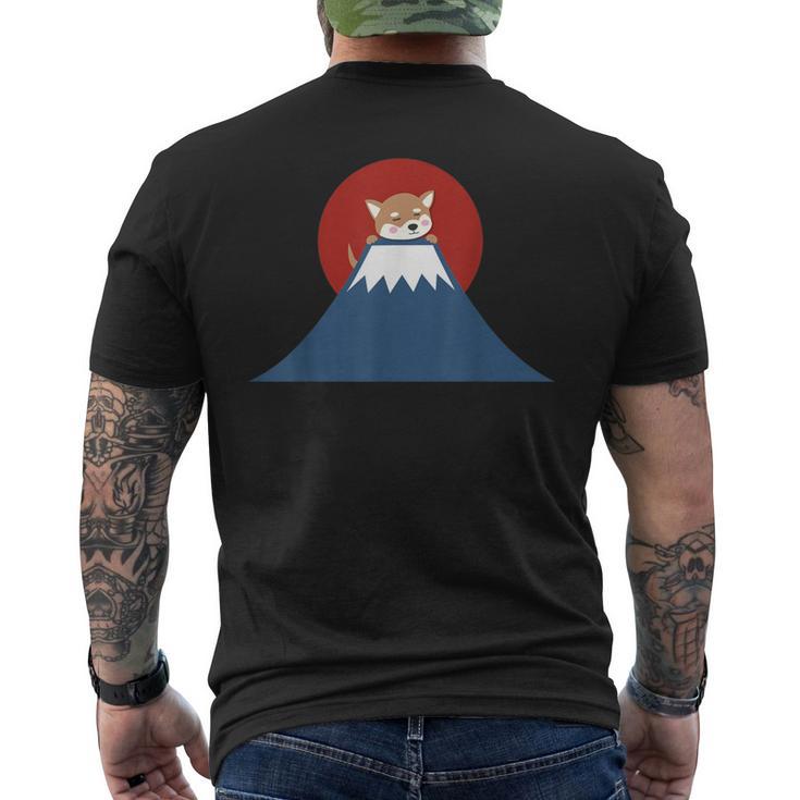 富士山柴犬tシャツ 日本犬ジャパンtシャツ カワイイ メンズTシャツ バックプリント