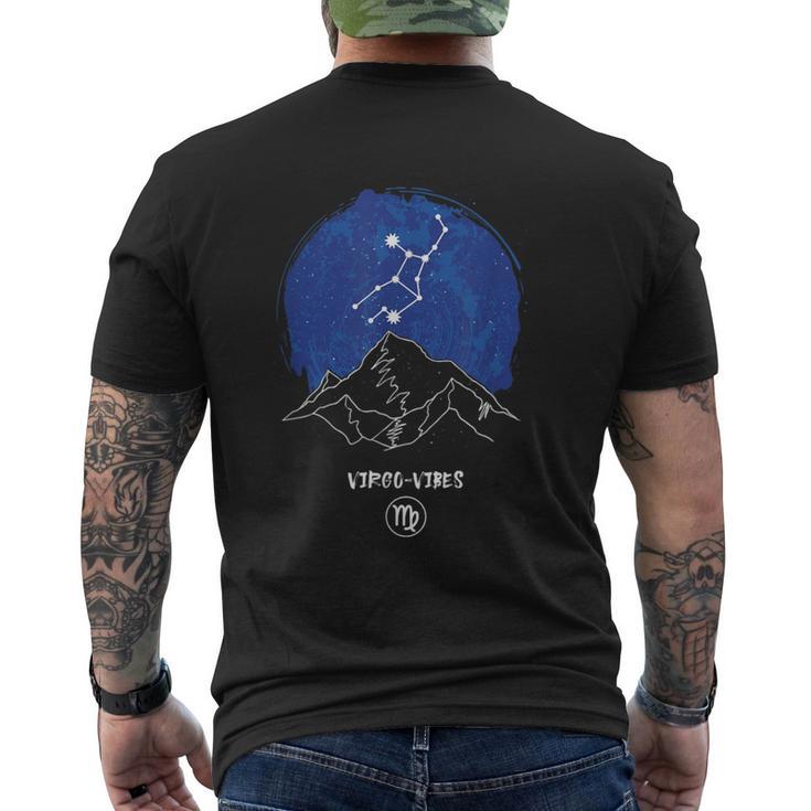 山と星座 乙女座 メンズTシャツ バックプリント