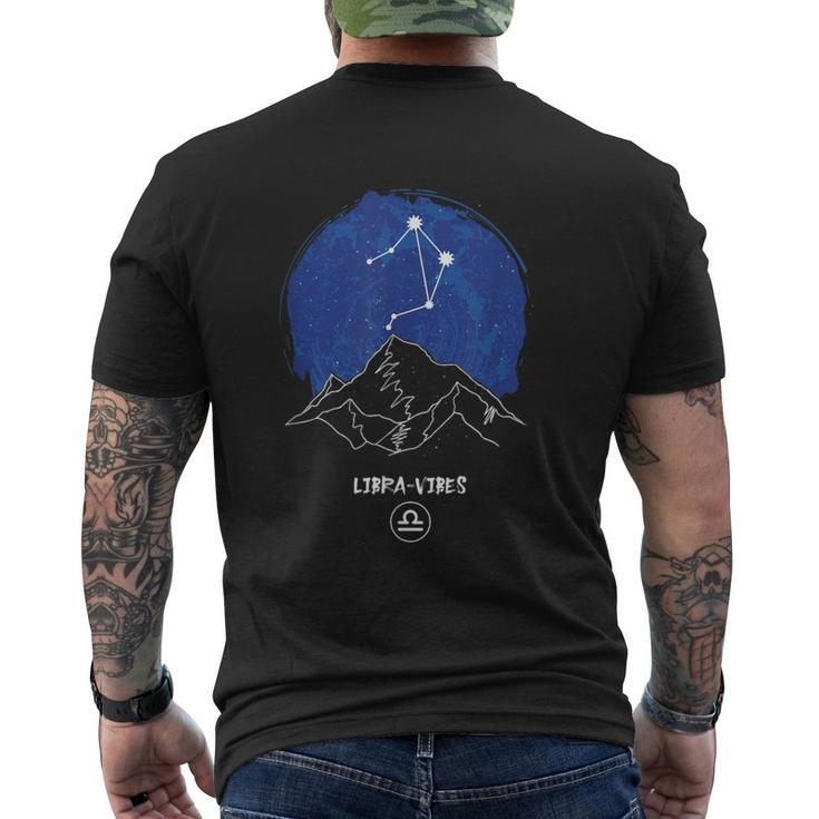 山のある星座 天秤座 メンズTシャツ バックプリント