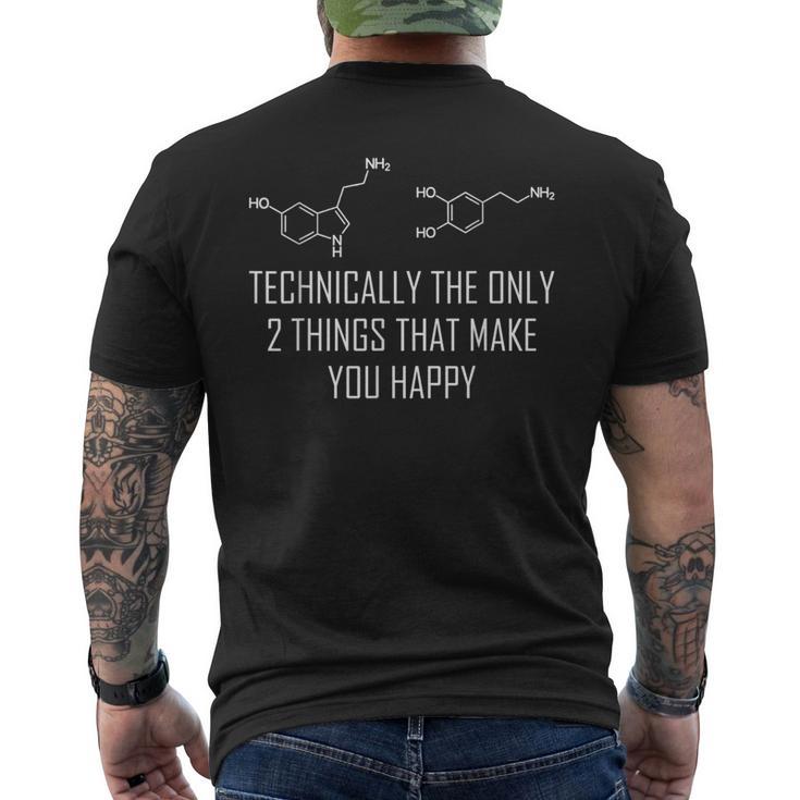 心理学 セロトニン ドーパミン 化学式 心理学者 メンズTシャツ バックプリント