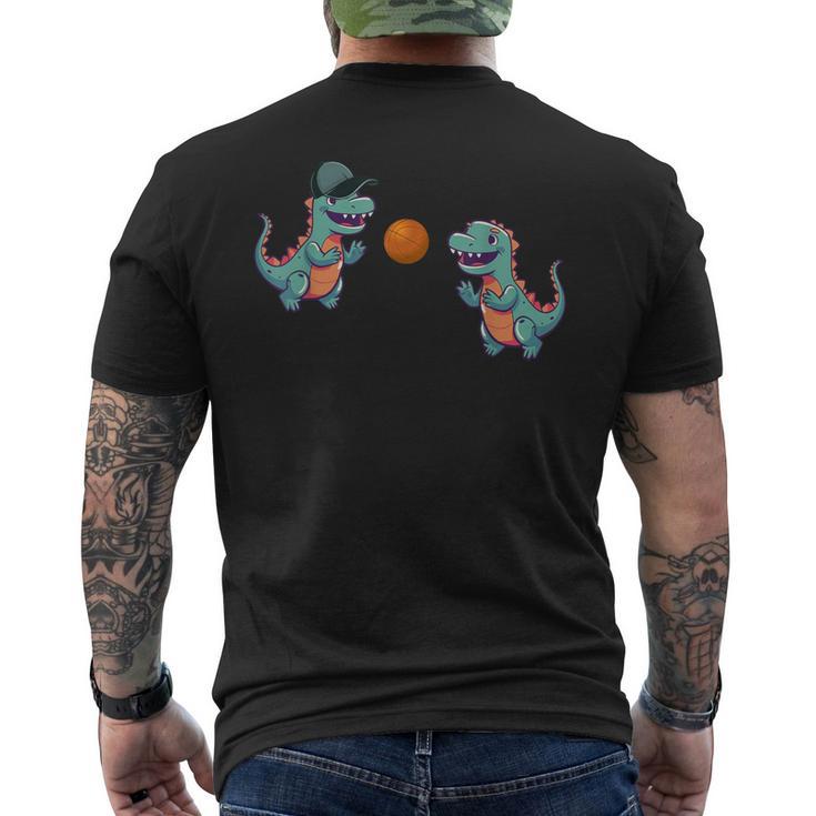 恐竜バスケットボール メンズTシャツ バックプリント