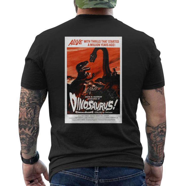 恐竜レトロヴィンテージ映画ポスタープリント 長袖tシャツ メンズTシャツ バックプリント