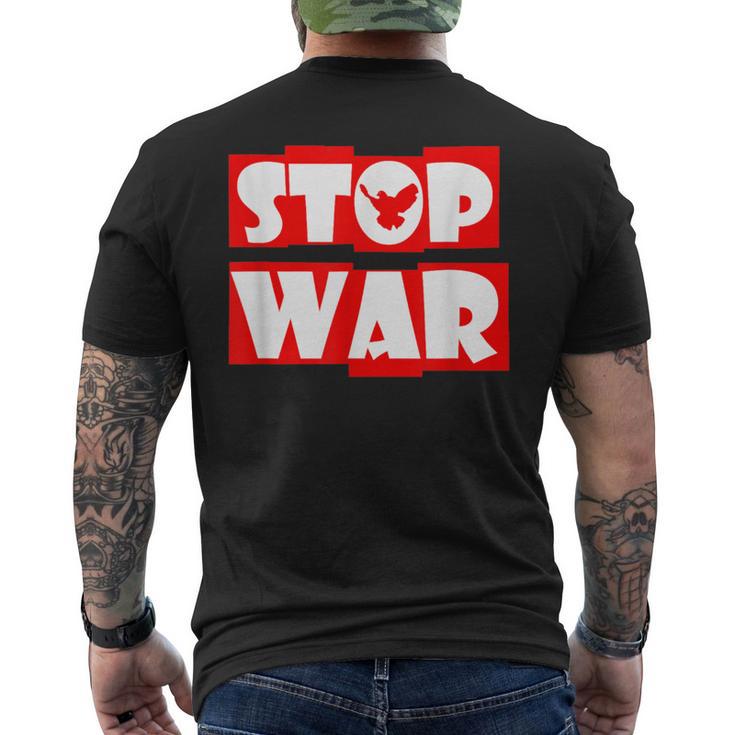 戦争なし 反戦 平和のハト メンズTシャツ バックプリント