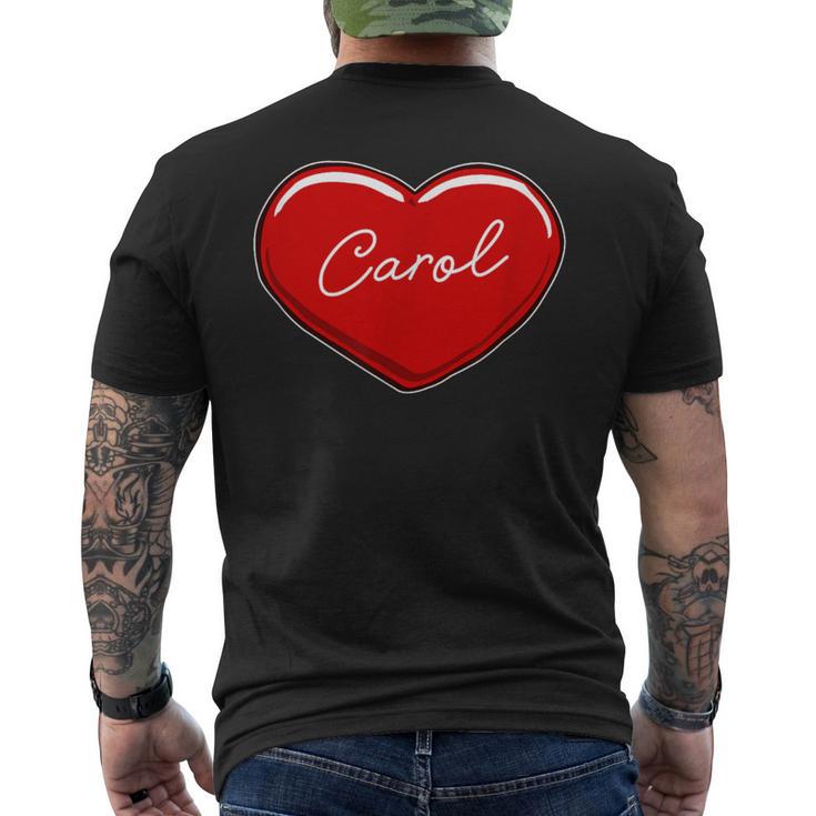 手描きのハートキャロル ファーストネーム ハート I Love Carol メンズTシャツ バックプリント