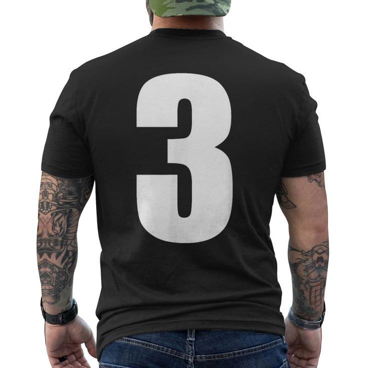 数字 3 数字 無地 白 数字 メンズTシャツ バックプリント