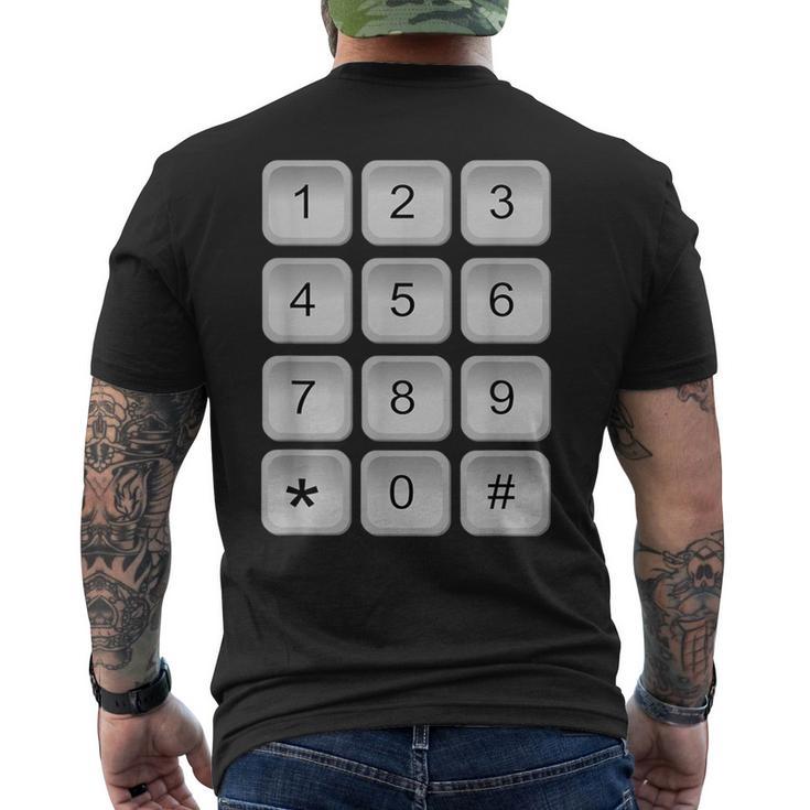 数字キーパッド 電話 番号 セキュリティコード ピンパッド 衣装 メンズTシャツ バックプリント