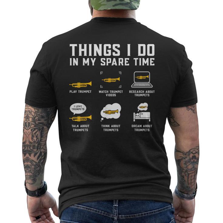暇な時間にやること トランペットトランペット メンズTシャツ バックプリント