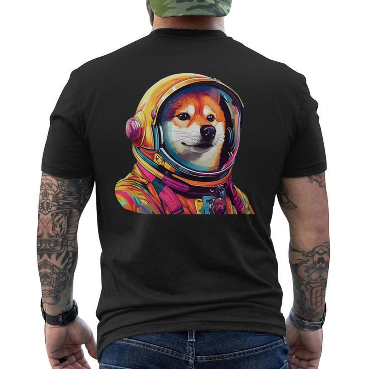 柴犬 面白いtシャツ 犬 宇宙飛行士 かわいい メンズ 子供 おもしろ 服 グッズ ネタ 犬好き メンズTシャツ バックプリント