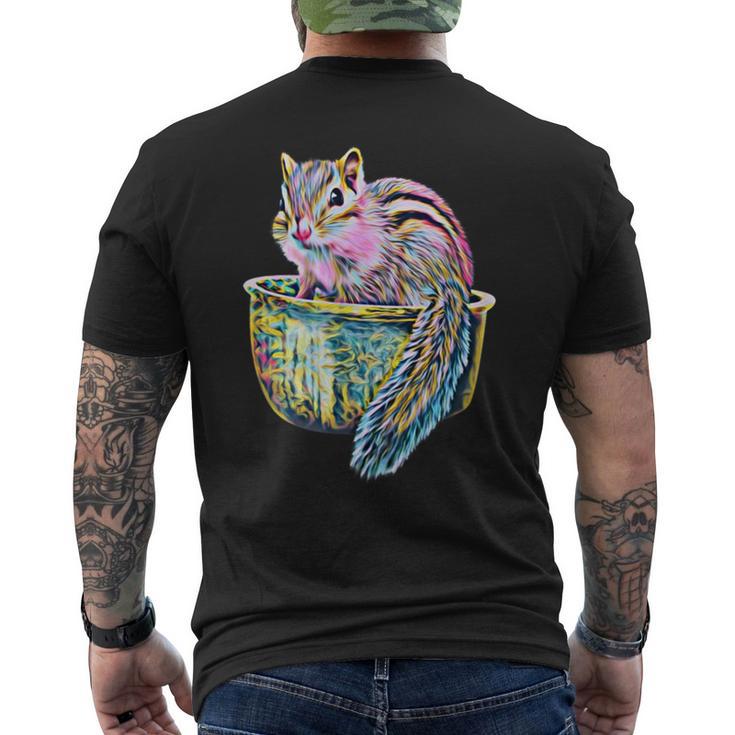 栗鼠 りす シマリス メンズTシャツ バックプリント