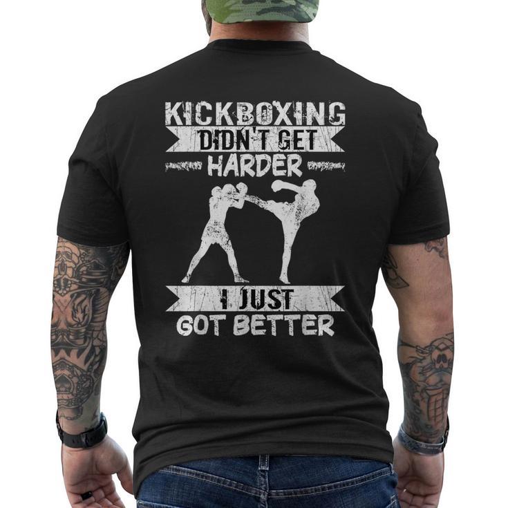 メンズ 格闘技戦闘機 キックボクシング Didn't Get Hardder キックボクシング メンズTシャツ バックプリント