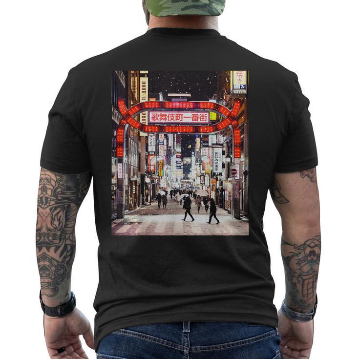 歌舞伎町 東京 ジャパン ナイトライフ 日本のストリートアート メンズTシャツ バックプリント