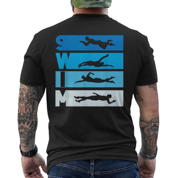 水泳 スイマー 水泳コーチ メンズTシャツ バックプリント