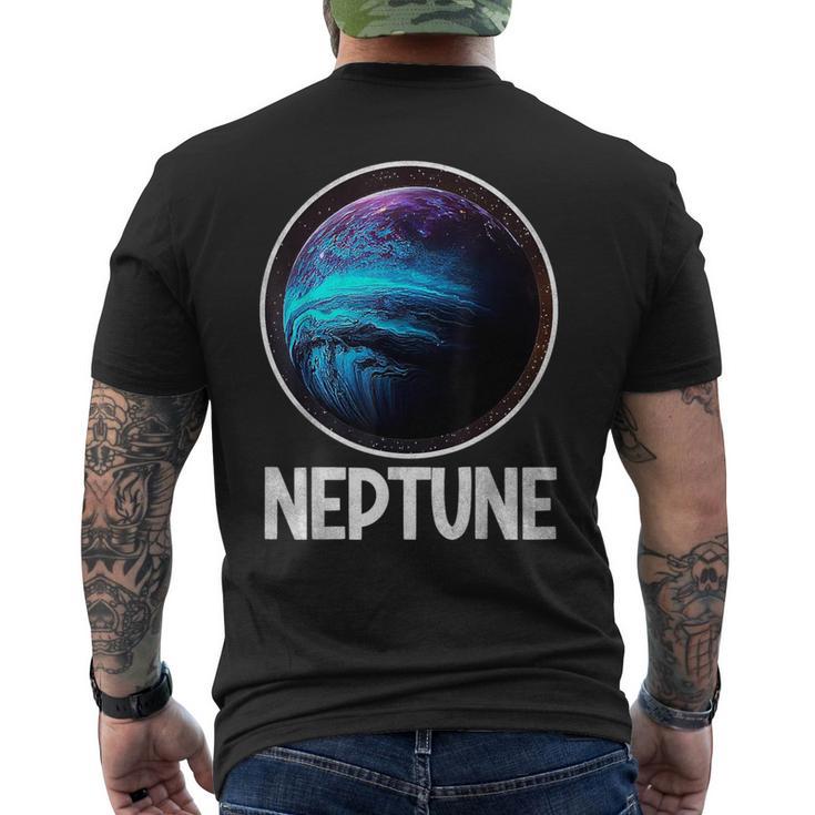 海王星 惑星 太陽系 天文学 メンズTシャツ バックプリント